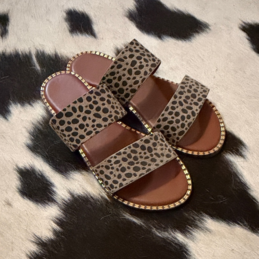 Leopard Print Slide Sandals